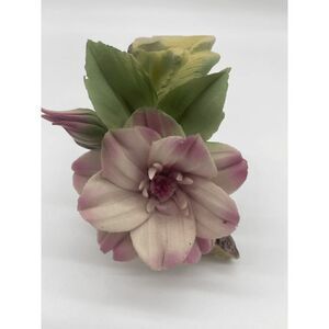 Capodimonte Ceramic Flower Art Work Hand Painted Hand Made in Italy Vintage AS I